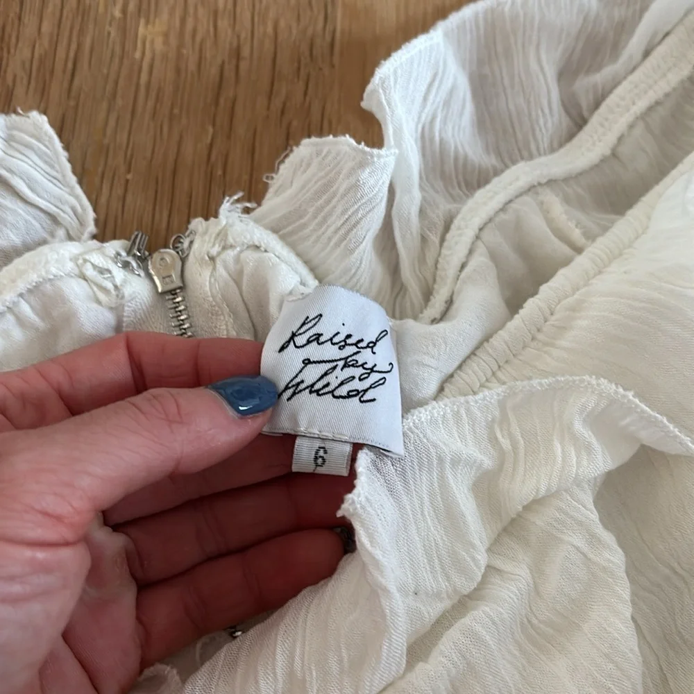White Ruffle Crop Top - Picture 2 of 4